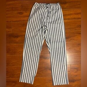 Brandy Melville Black and White Striped Elastic Waist Pants
